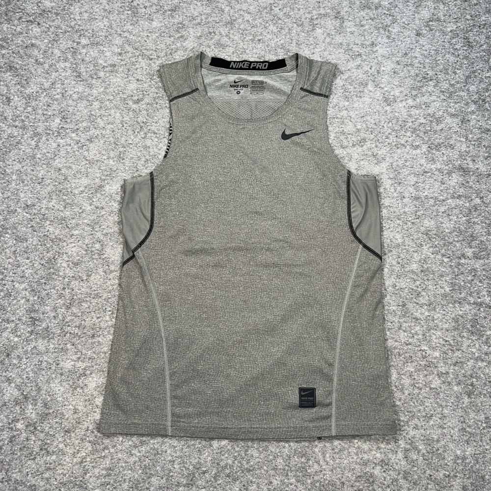 Nike Tank Mens M Gray DriFIT Nike Pro Jersey Athletic Training Gym Lightweight